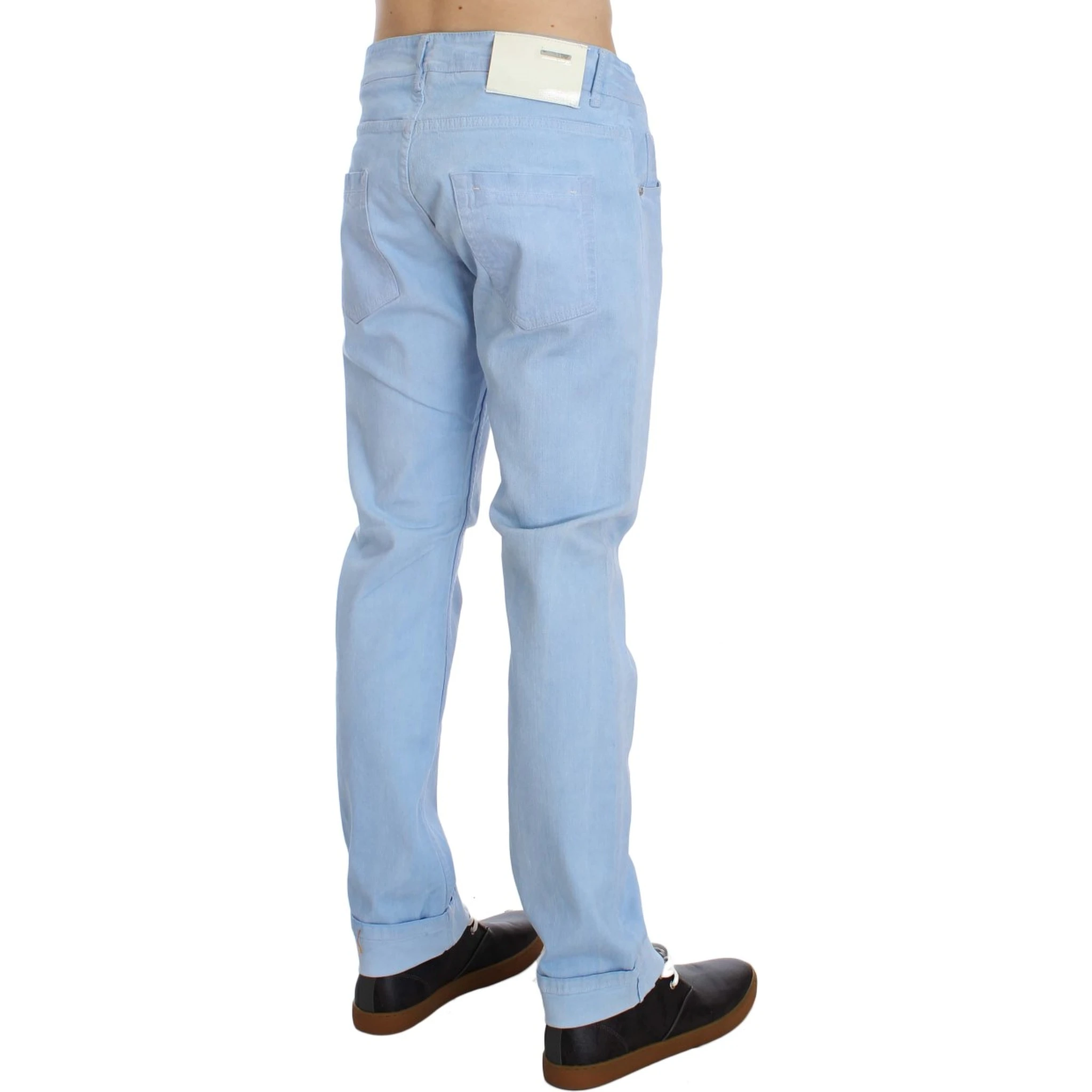Blue Cotton Stretch Low Waist Fit Jeans