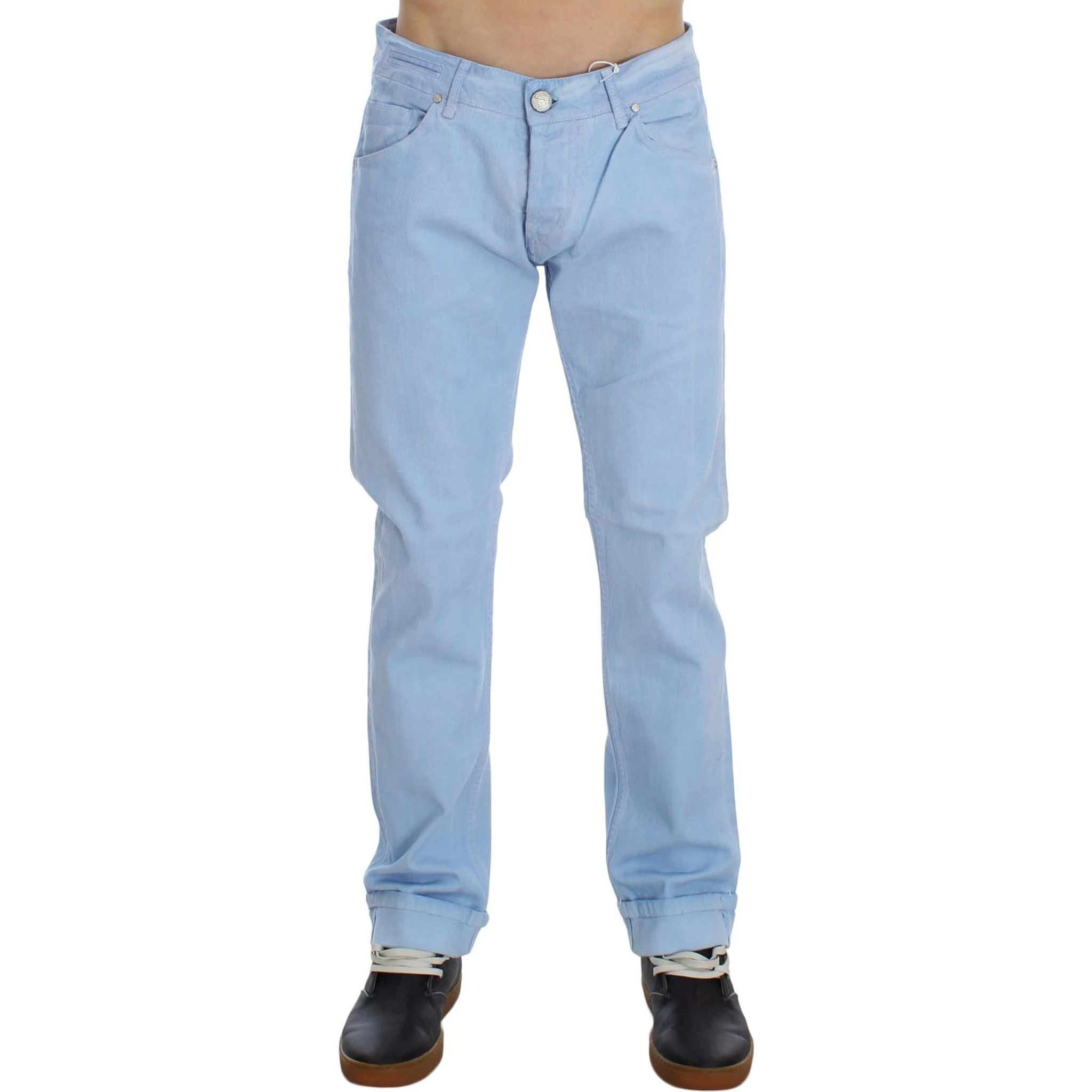 Blue Cotton Stretch Low Waist Fit Jeans