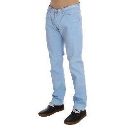 Blue Cotton Stretch Low Waist Fit Jeans