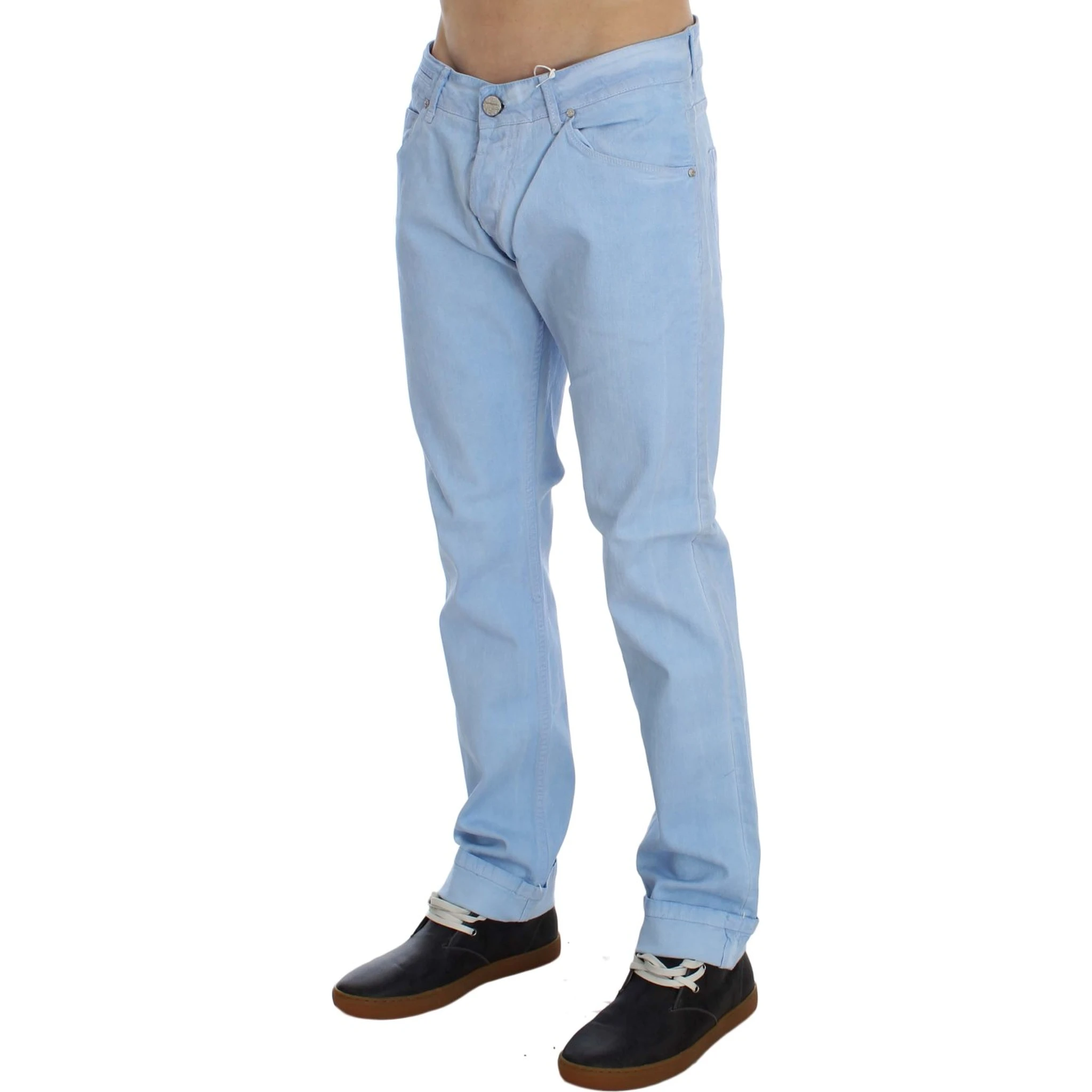 Blue Cotton Stretch Low Waist Fit Jeans