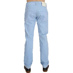 Blue Cotton Stretch Low Waist Fit Jeans