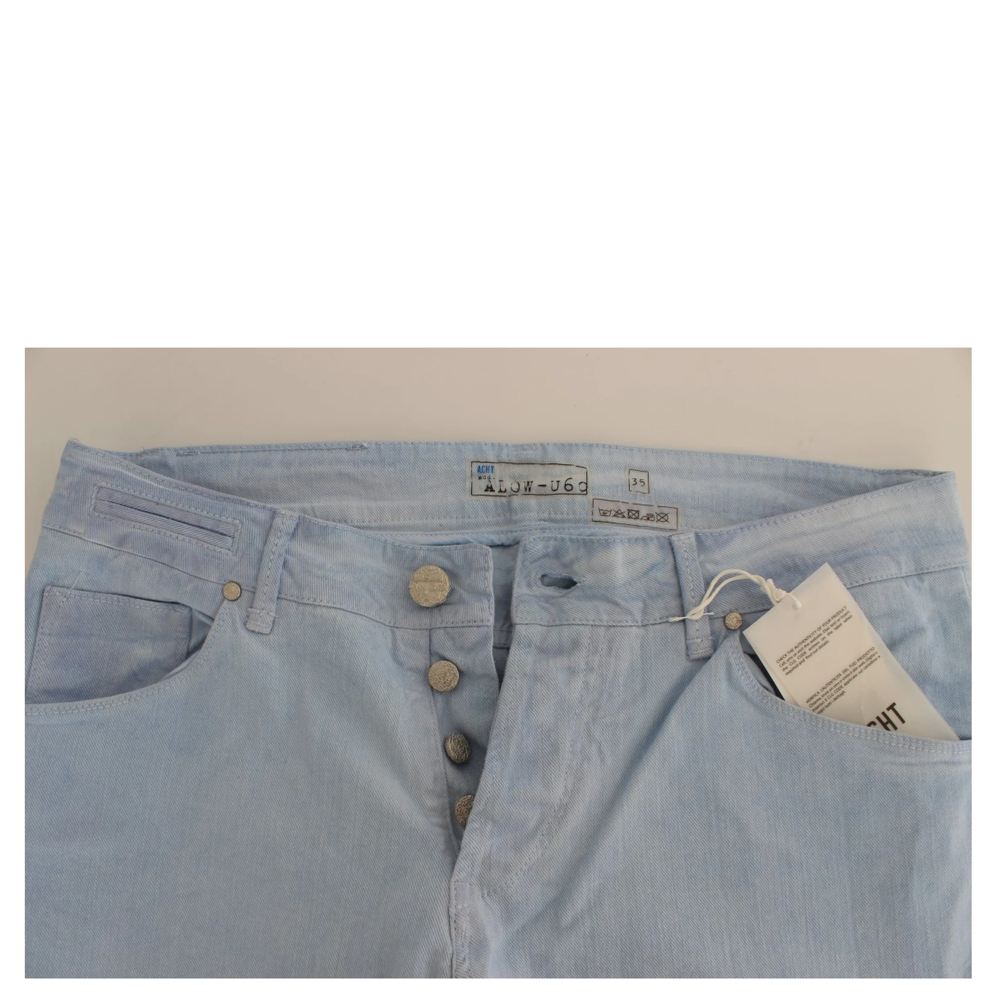Blue Cotton Stretch Low Waist Fit Jeans