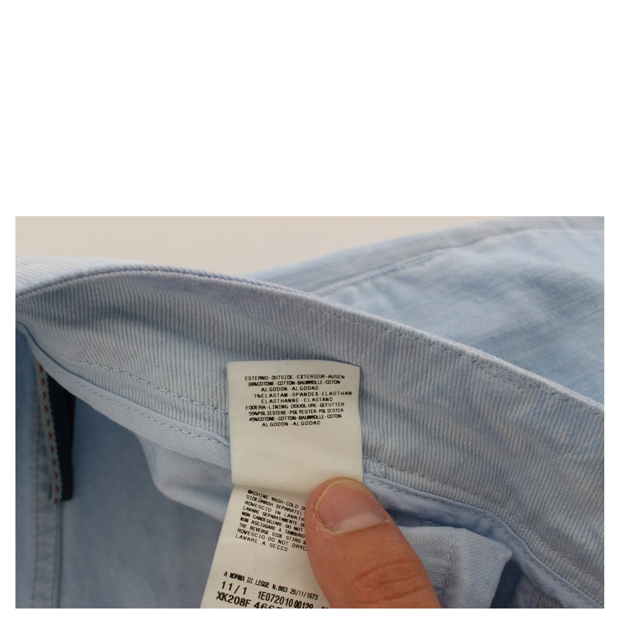 Blue Cotton Stretch Low Waist Fit Jeans