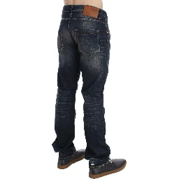 Blue Wash Straight Fit Low Waist Jeans