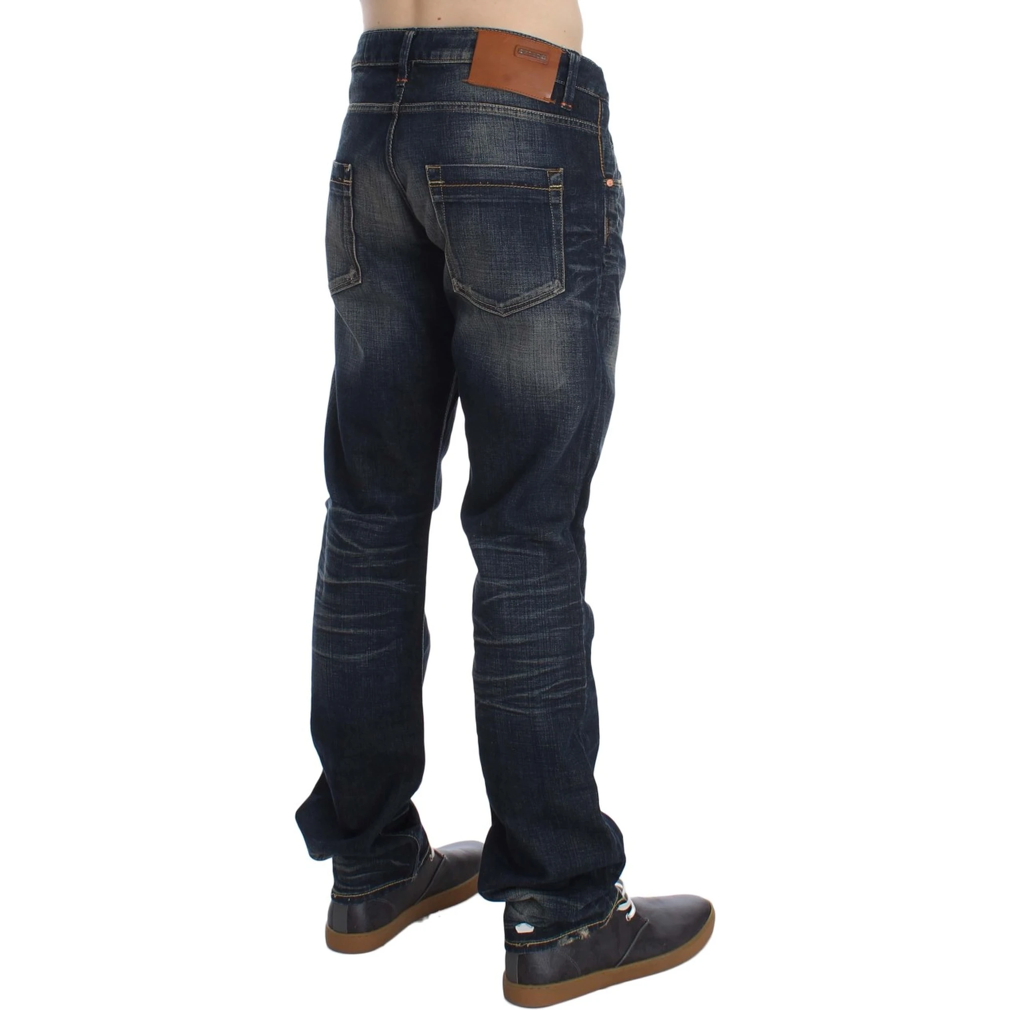 Blue Wash Straight Fit Low Waist Jeans