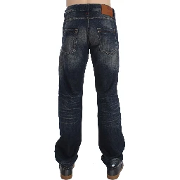 Blue Wash Straight Fit Low Waist Jeans
