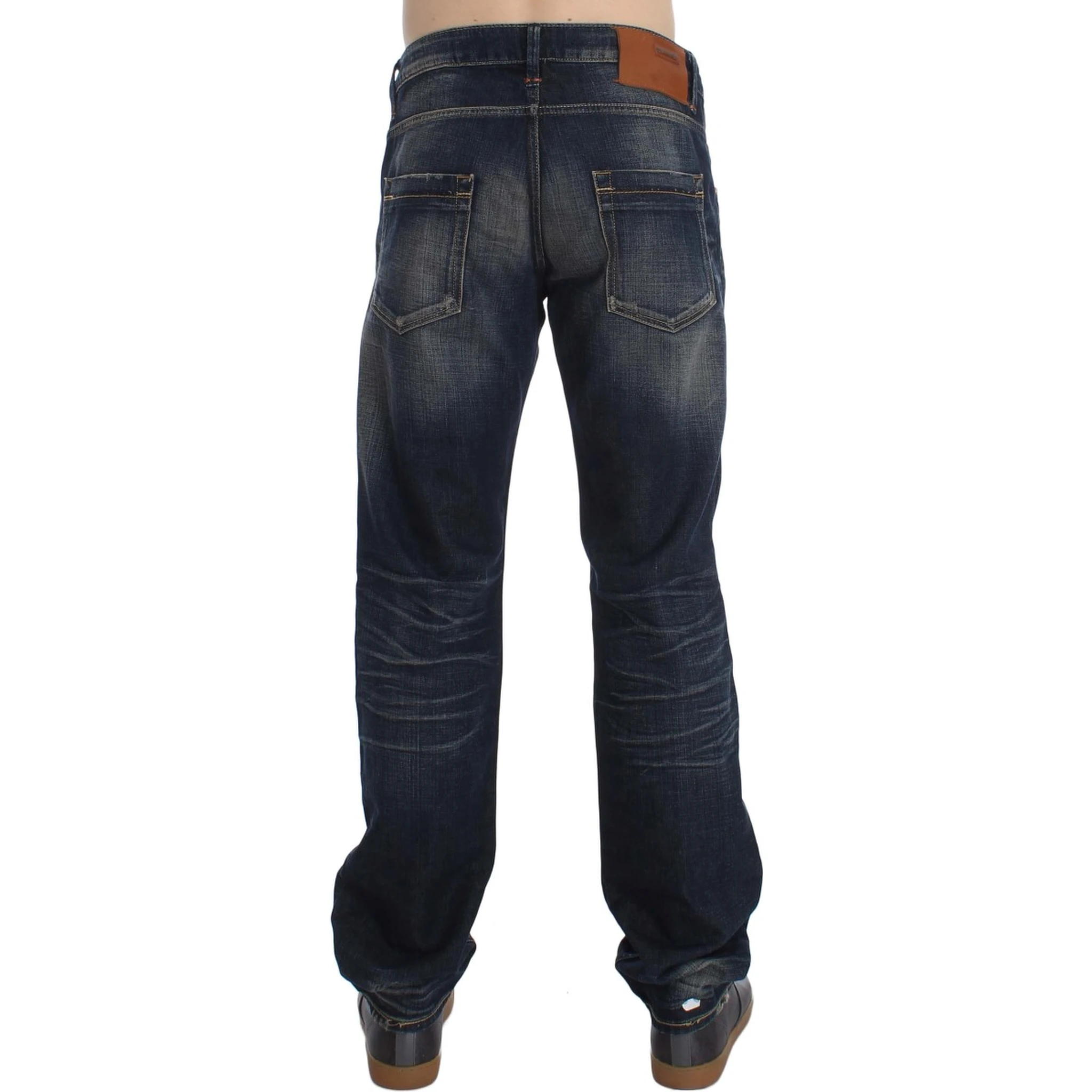 Blue Wash Straight Fit Low Waist Jeans