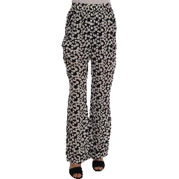 Black White Polka Dottes Silk Pants