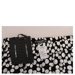 Black White Polka Dottes Silk Pants