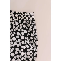 Black White Polka Dottes Silk Pants