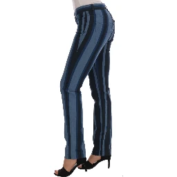 Blue GIRLY Striped Cotton Jeans