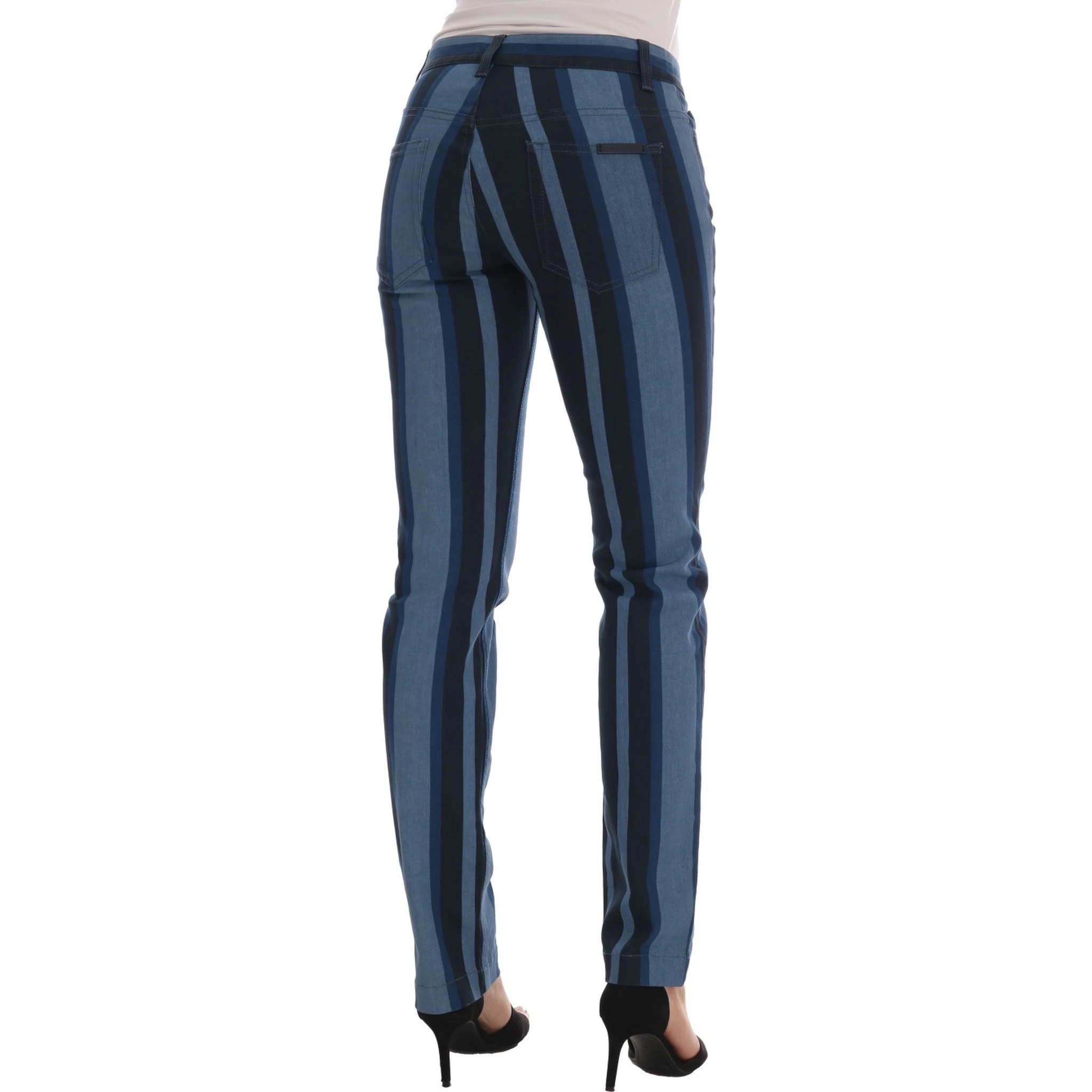 Blue GIRLY Striped Cotton Jeans