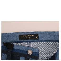 Blue GIRLY Striped Cotton Jeans