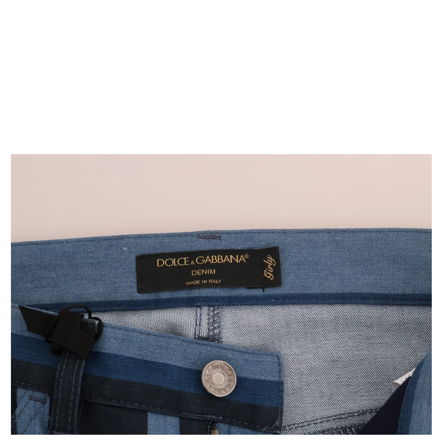 Blue GIRLY Striped Cotton Jeans