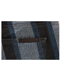 Blue GIRLY Striped Cotton Jeans