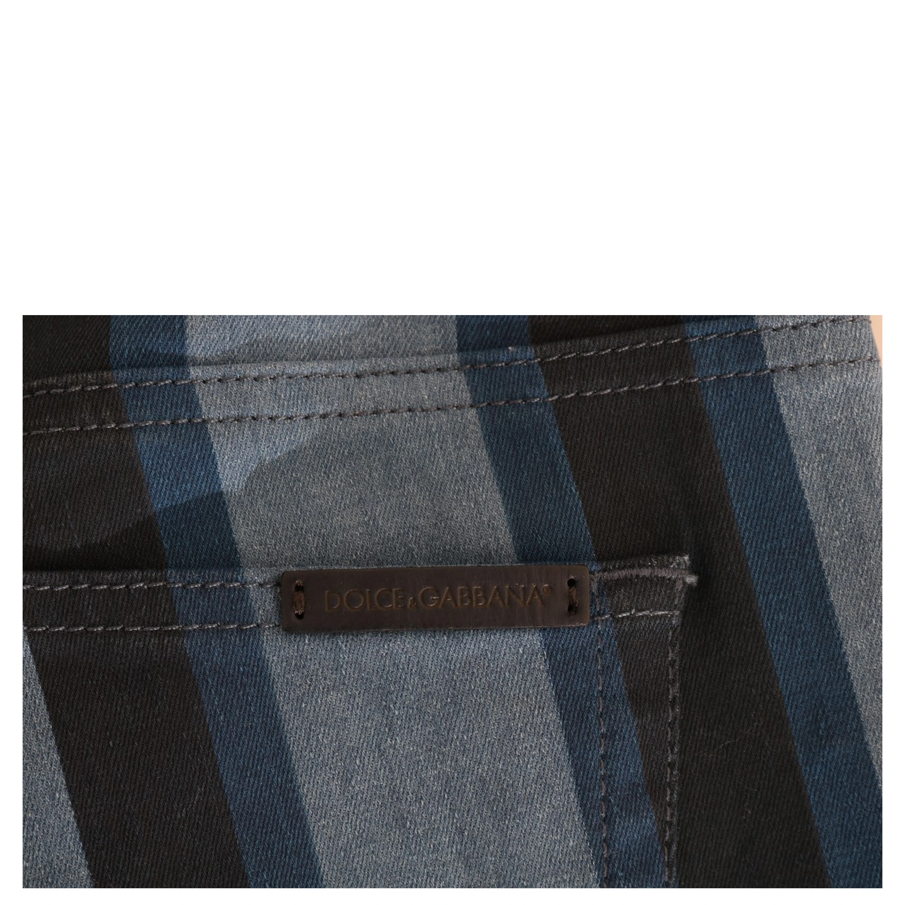 Blue GIRLY Striped Cotton Jeans