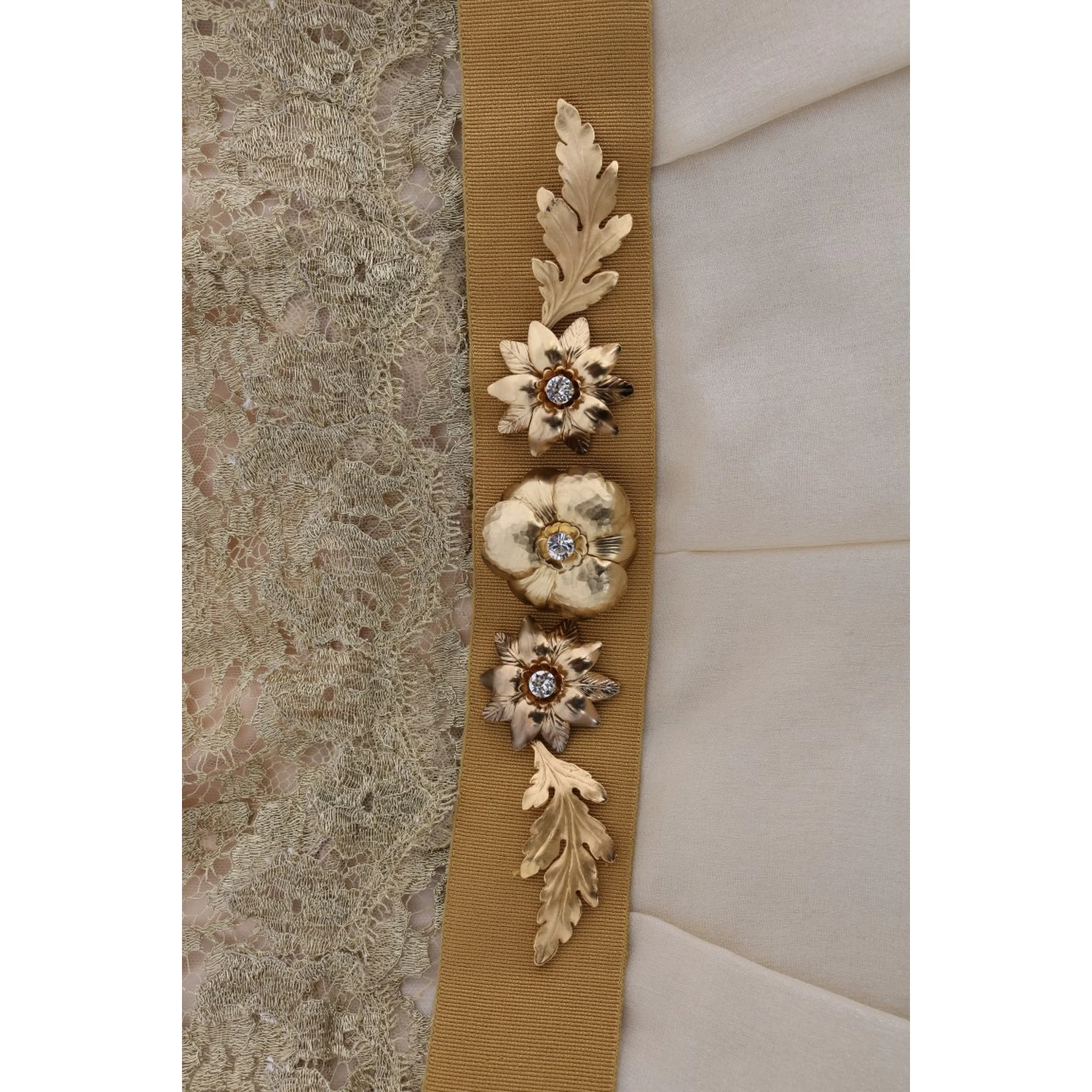 Gold Silk Crystal Embellished Dress