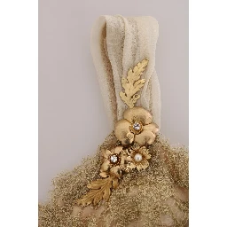 Gold Silk Crystal Embellished Dress