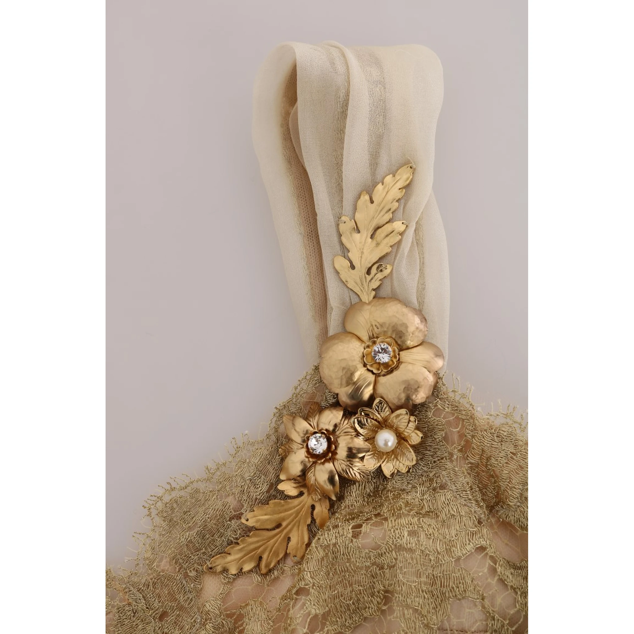 Gold Silk Crystal Embellished Dress