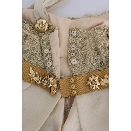 Gold Silk Crystal Embellished Dress