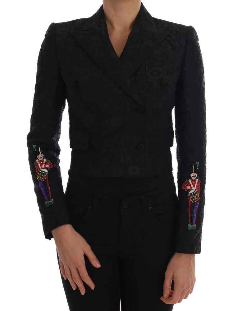Black Brocade Blazer Jacket