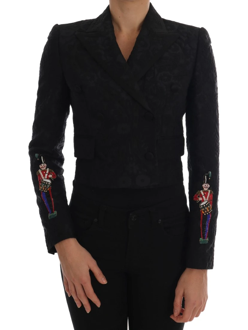 Black Brocade Blazer Jacket
