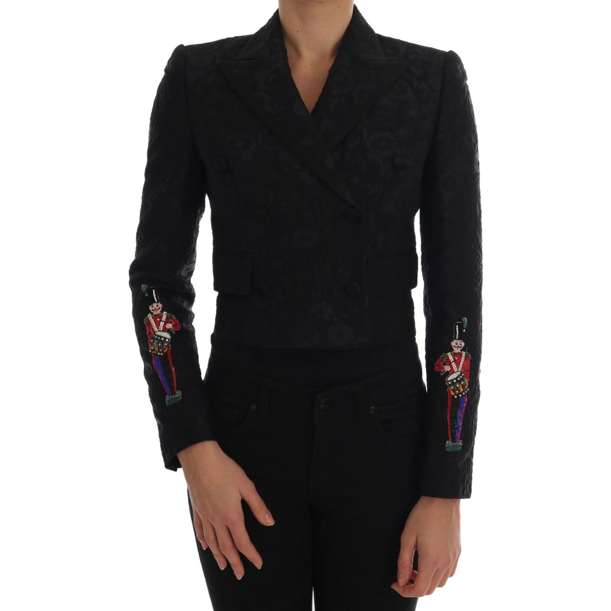 Black Brocade Blazer Jacket