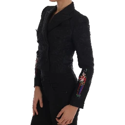 Black Brocade Blazer Jacket