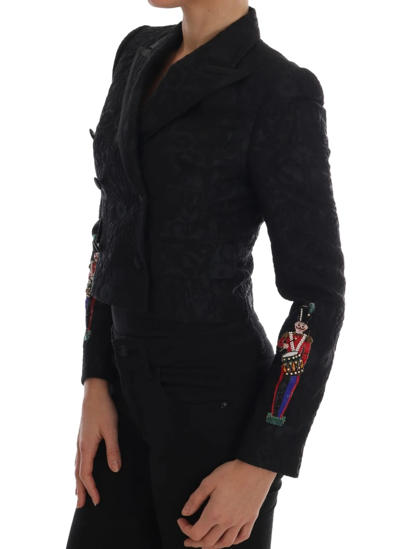 Black Brocade Blazer Jacket