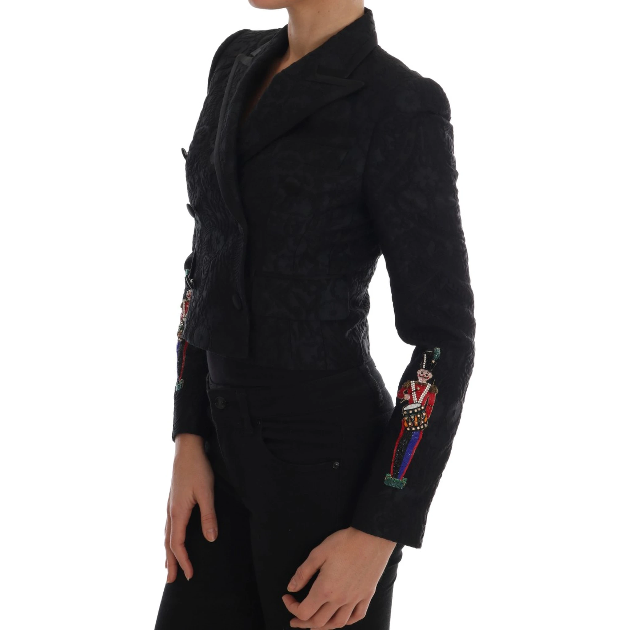 Black Brocade Blazer Jacket