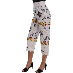 Mulicolor Majolica Cutout Capri Pants