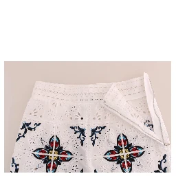 Mulicolor Majolica Cutout Capri Pants