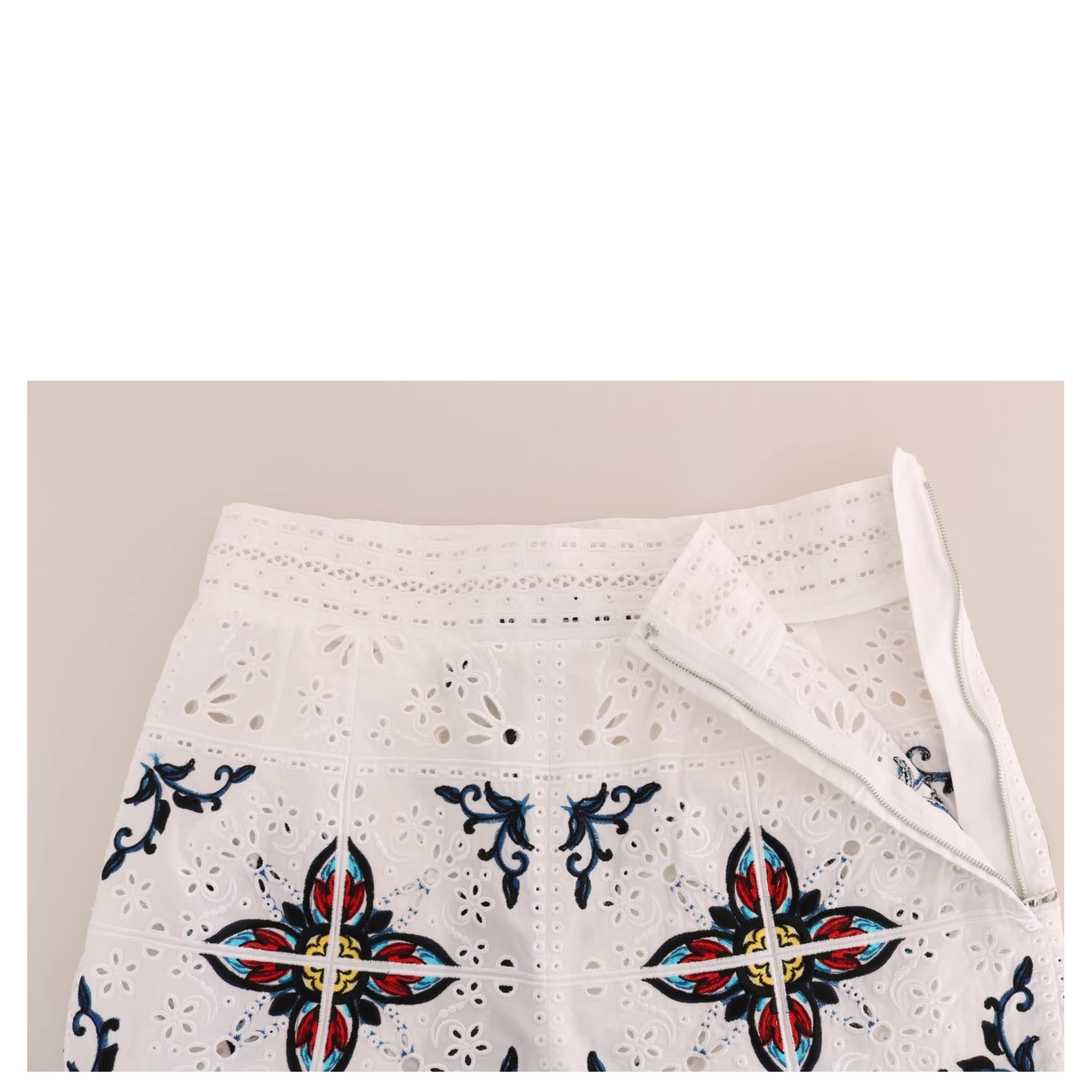 Mulicolor Majolica Cutout Capri Pants