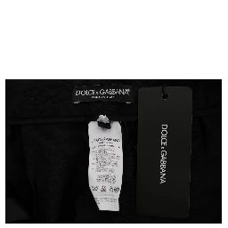 Black Brocade High Waist Capri Shorts