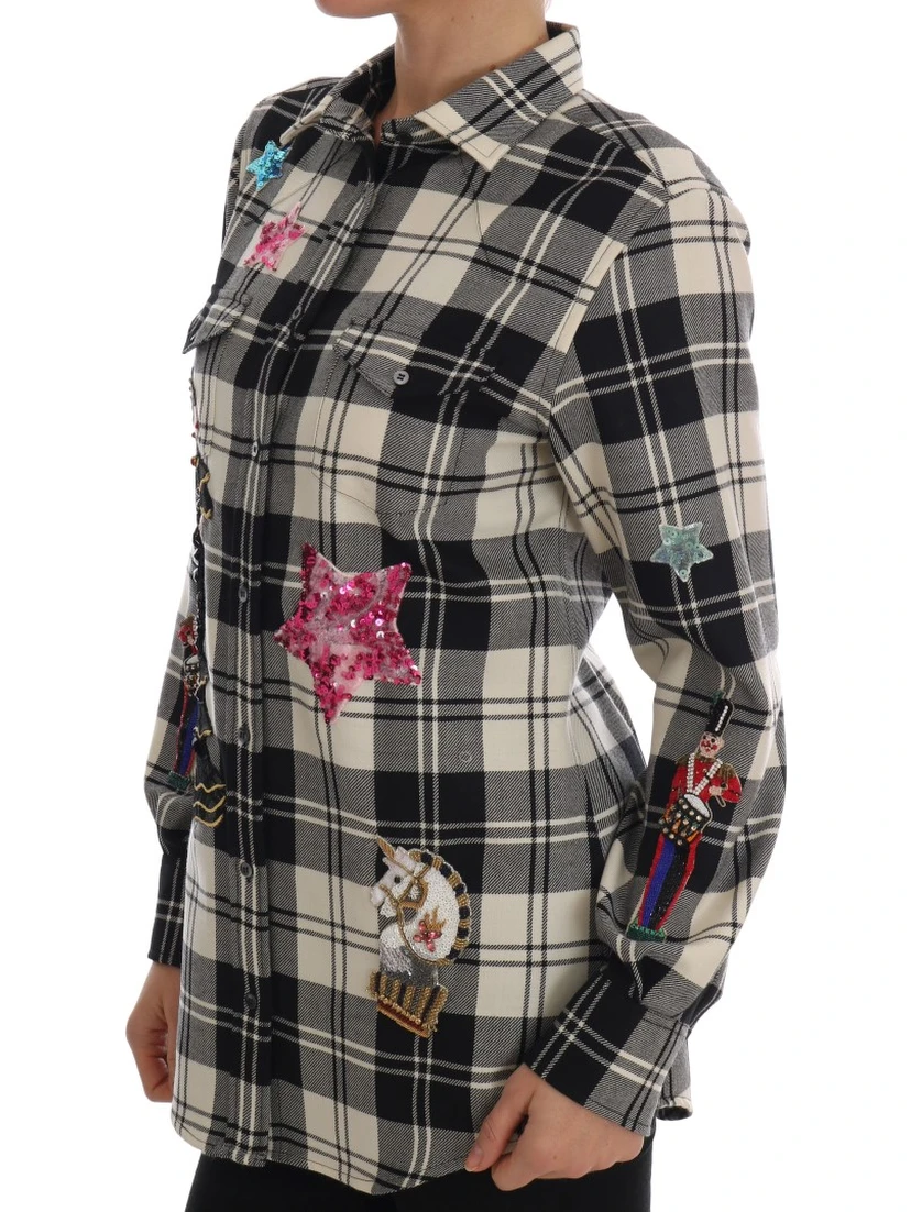 Black White Fairy Tale Crystal Shirt