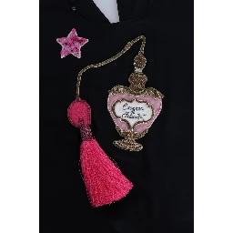 Black Silk Fairy Tale Top Crystal Blouse