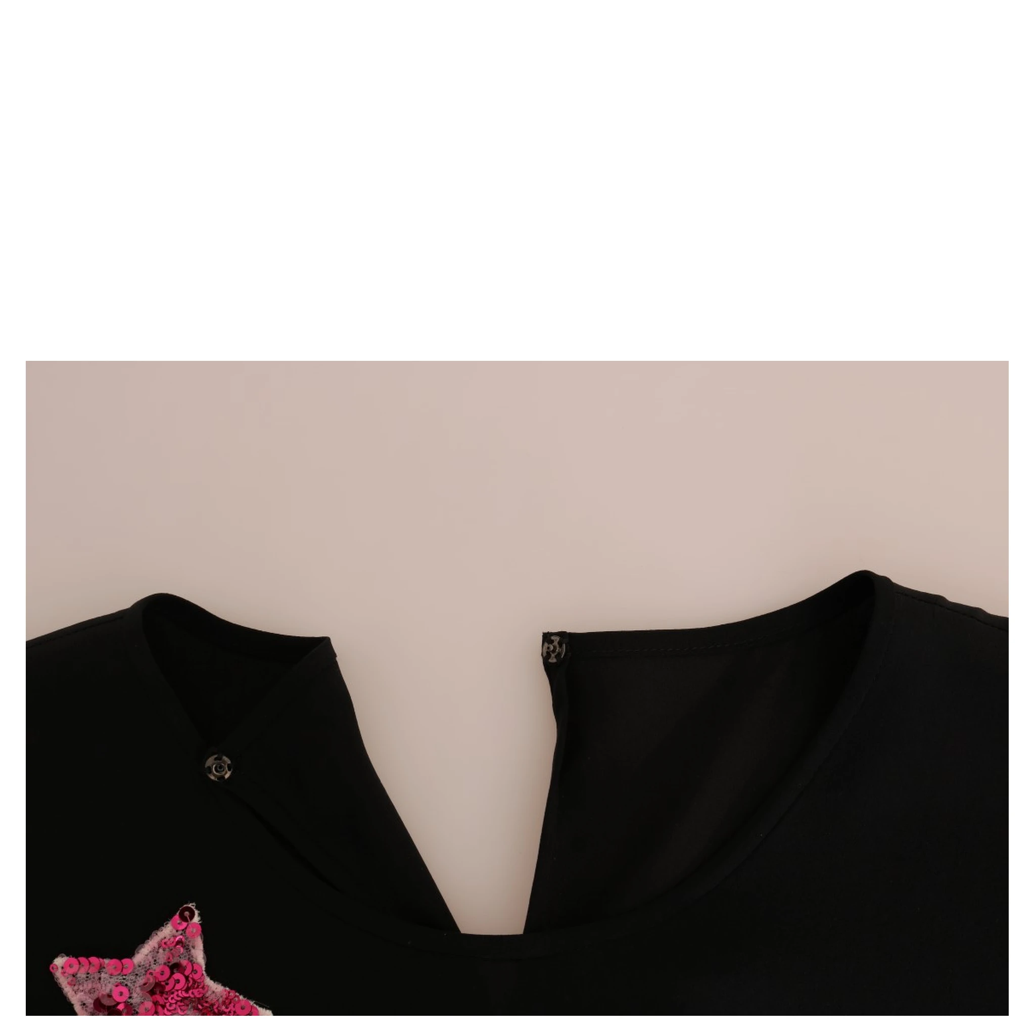 Black Silk Fairy Tale Top Crystal Blouse