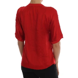 Red Silk Orange Vase Crystal Top