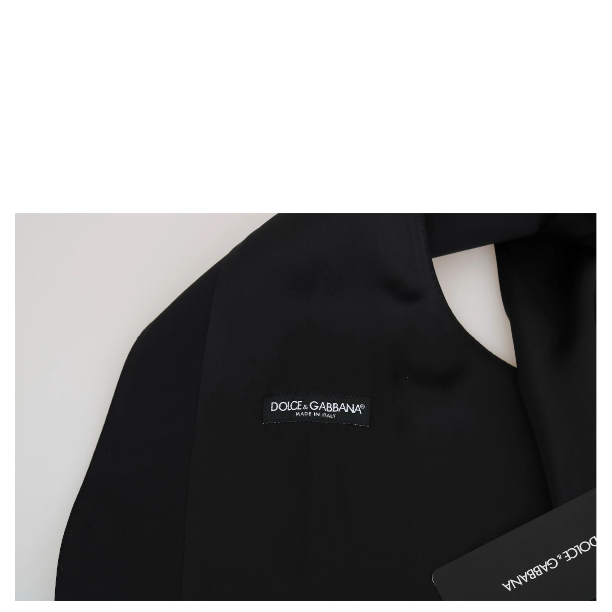 Black Wool Silk Vest