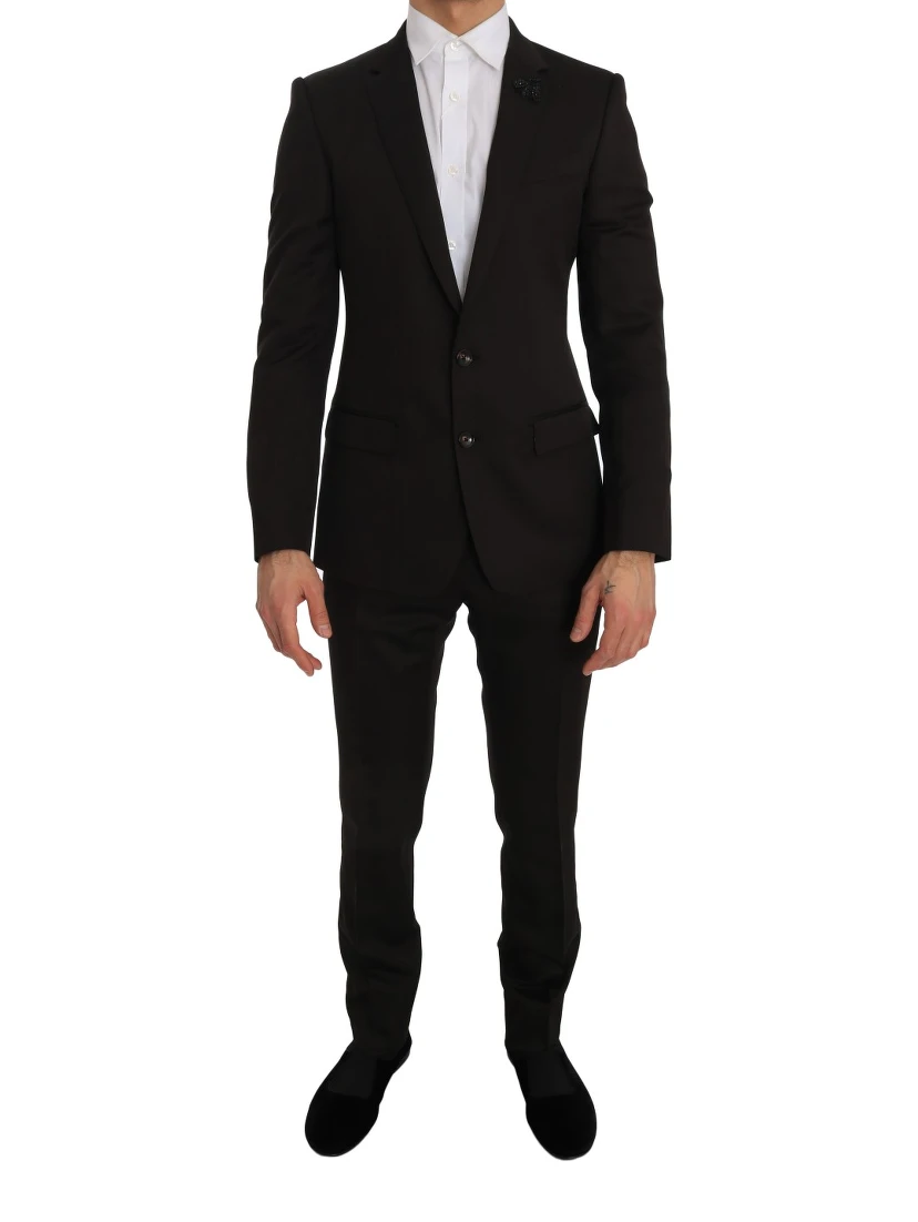 Brown Wool Crystal Bee Slim Fit MARTINI