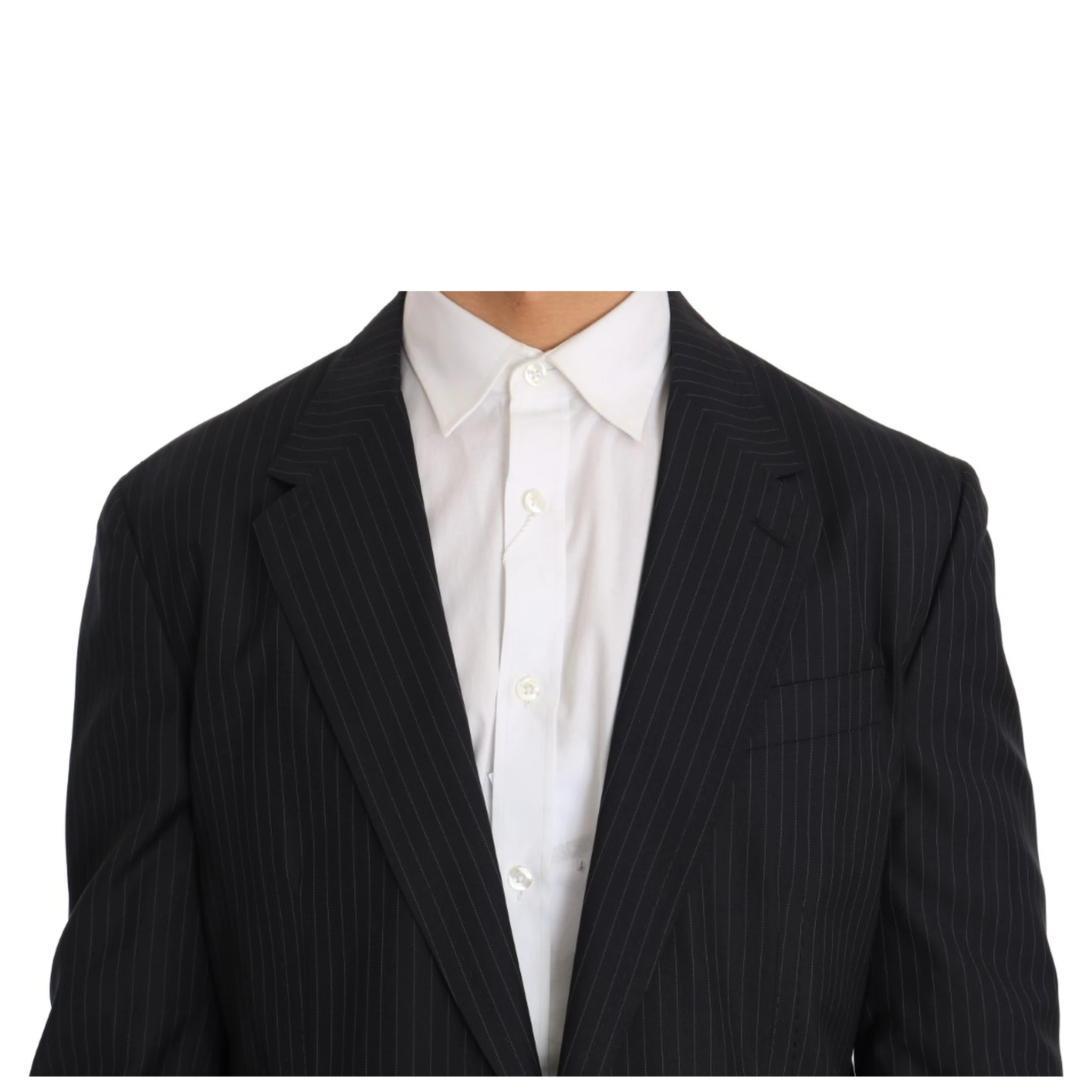 Gray Striped Wool Jacket Coat Slim Blazer