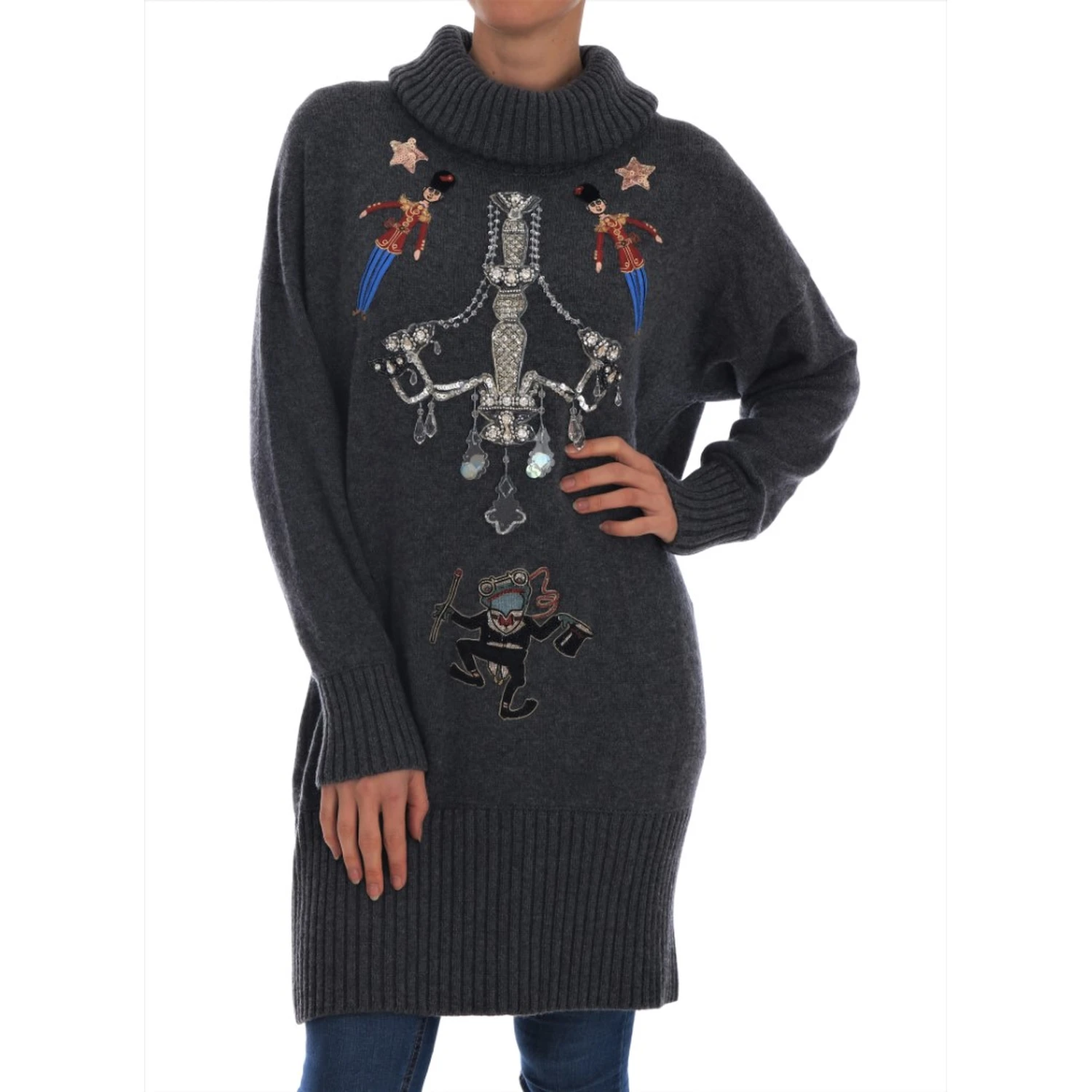 Fairy Tale Crystal Gray Cashmere Sweater