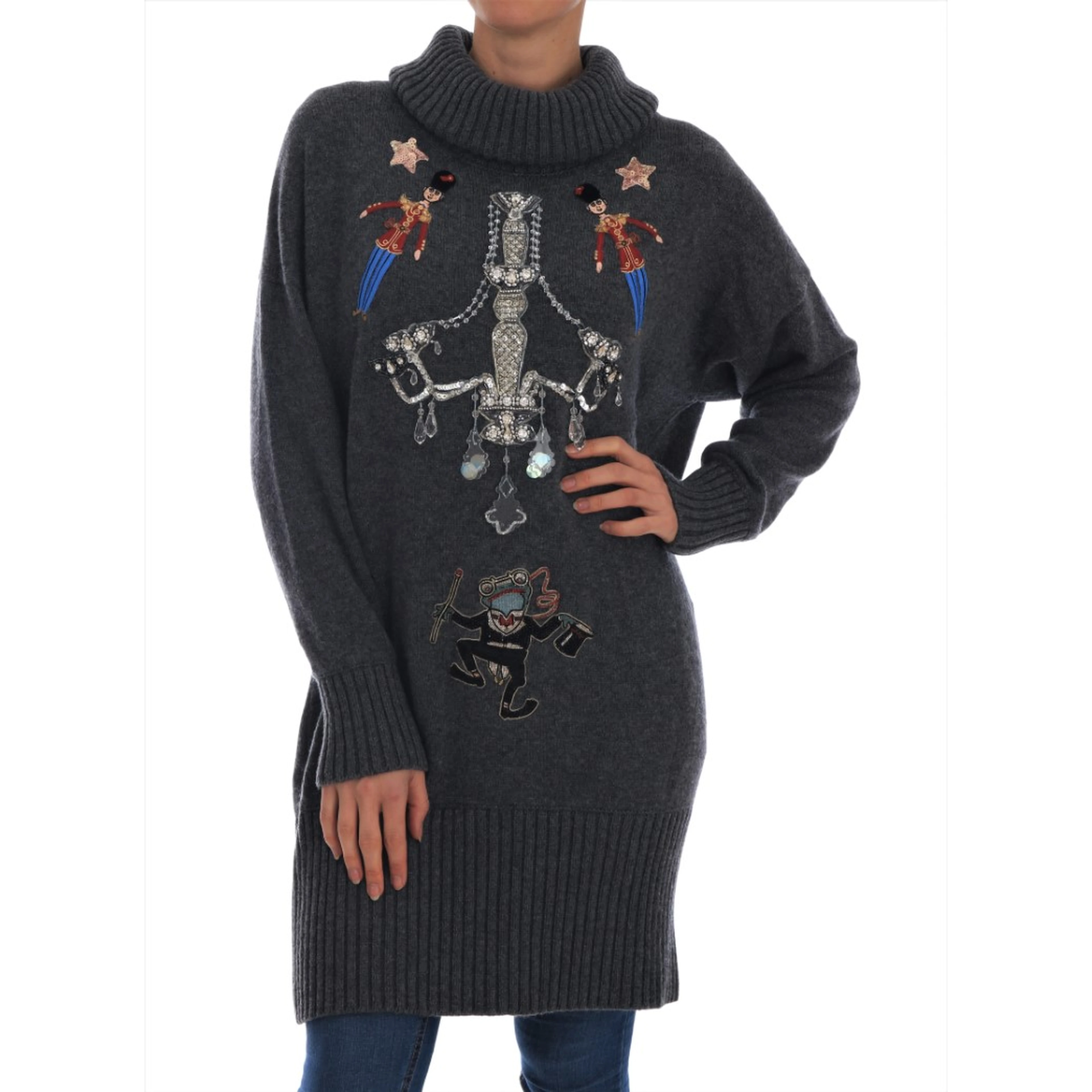 Fairy Tale Crystal Gray Cashmere Sweater