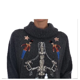 Fairy Tale Crystal Gray Cashmere Sweater