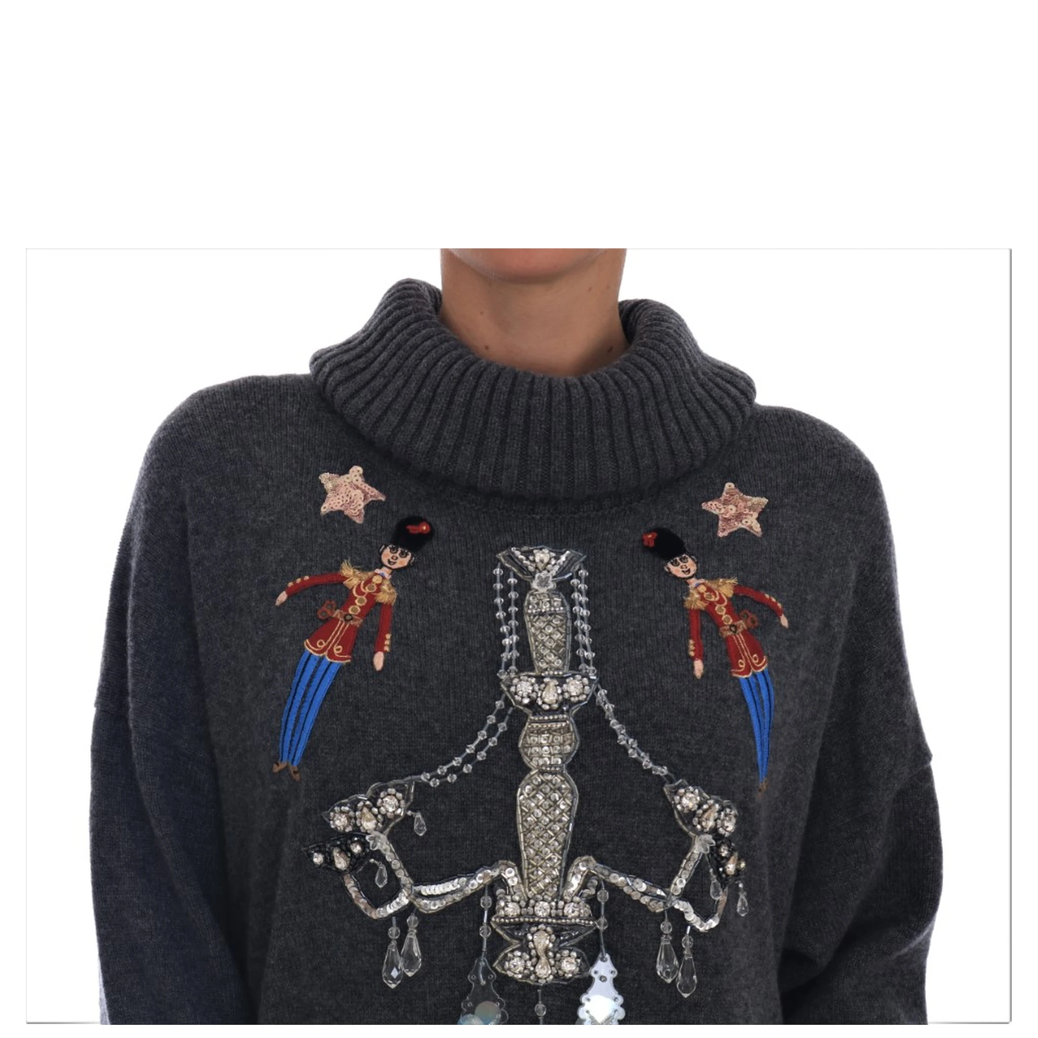 Fairy Tale Crystal Gray Cashmere Sweater