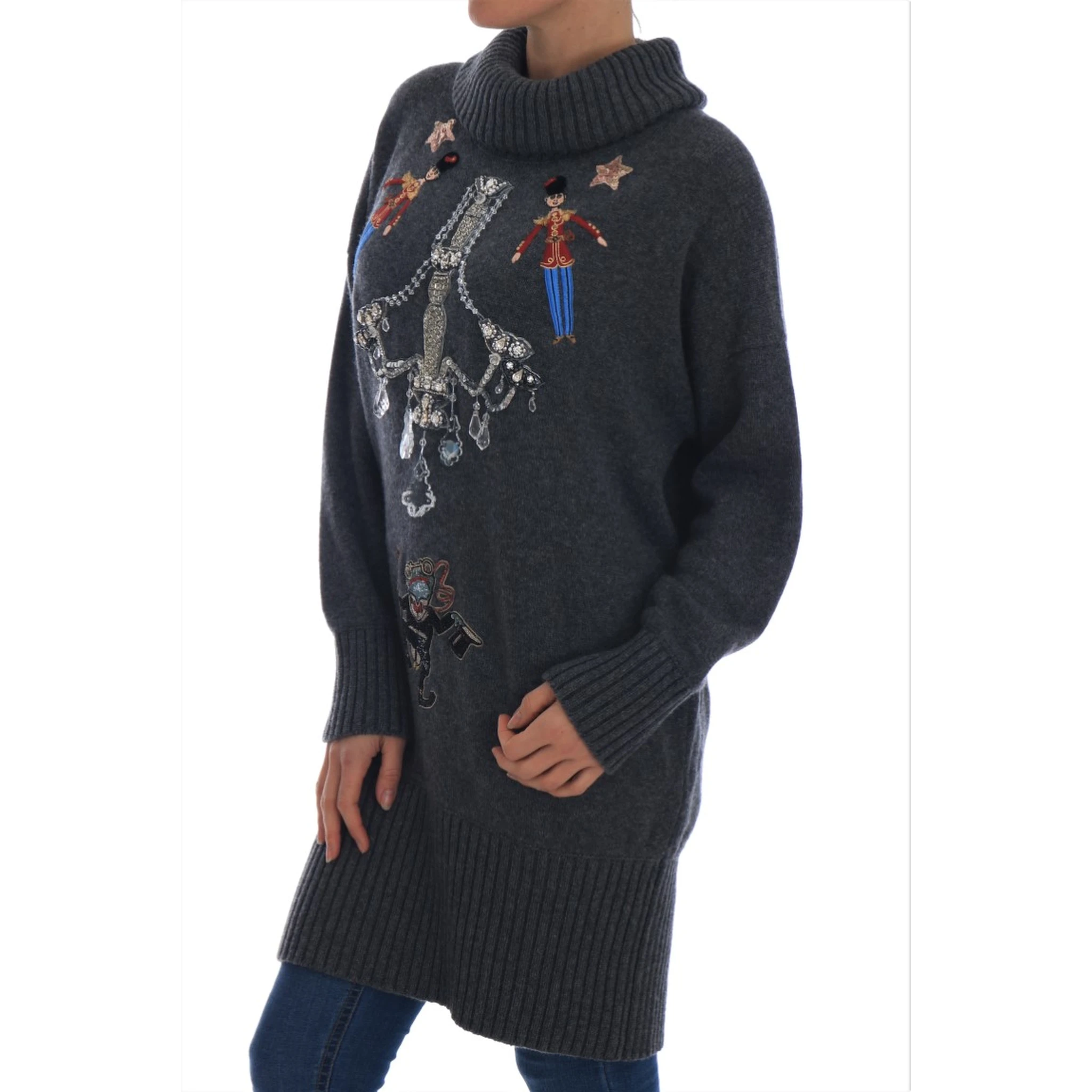 Fairy Tale Crystal Gray Cashmere Sweater