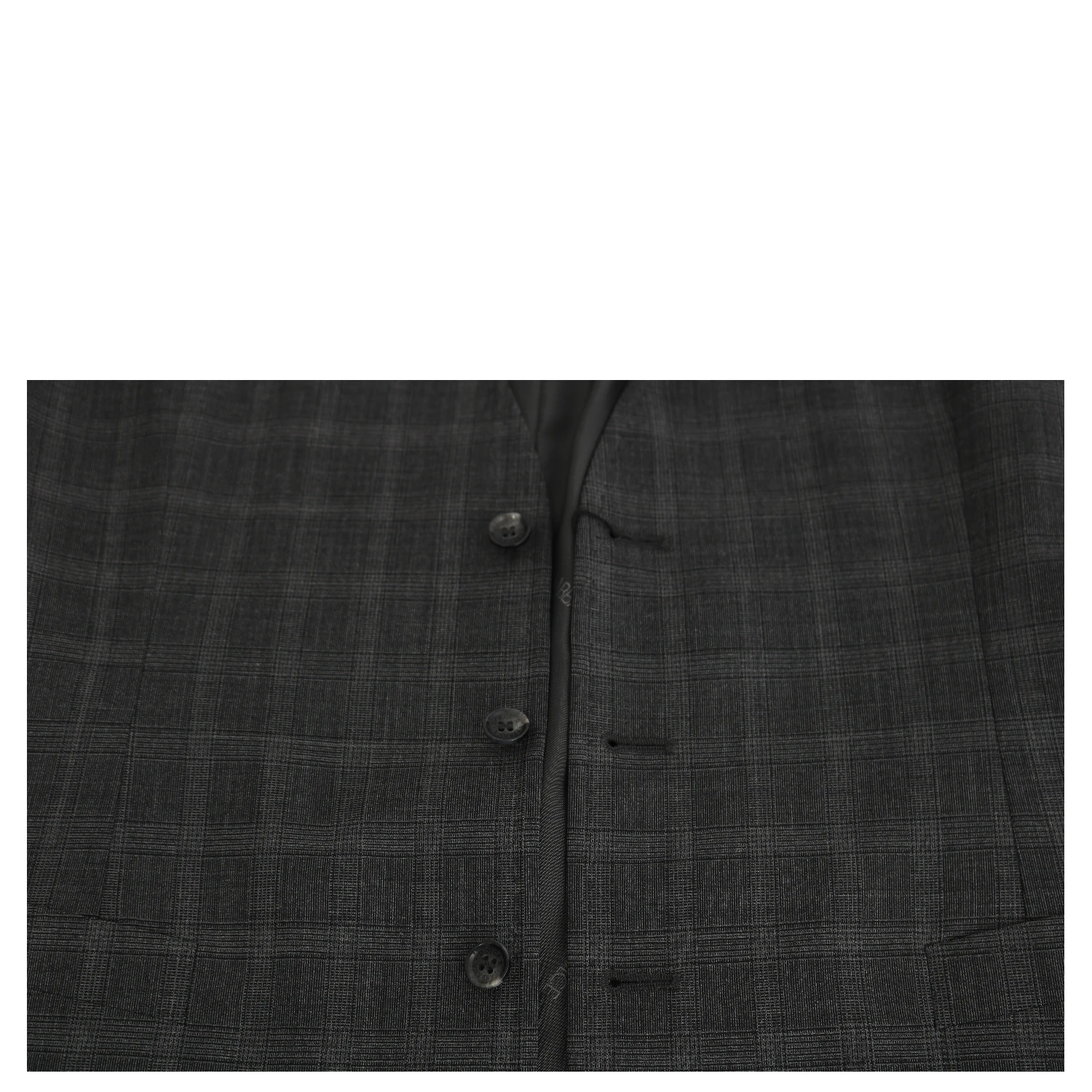 Gray Wool STAFF Checkered Stretch Vest