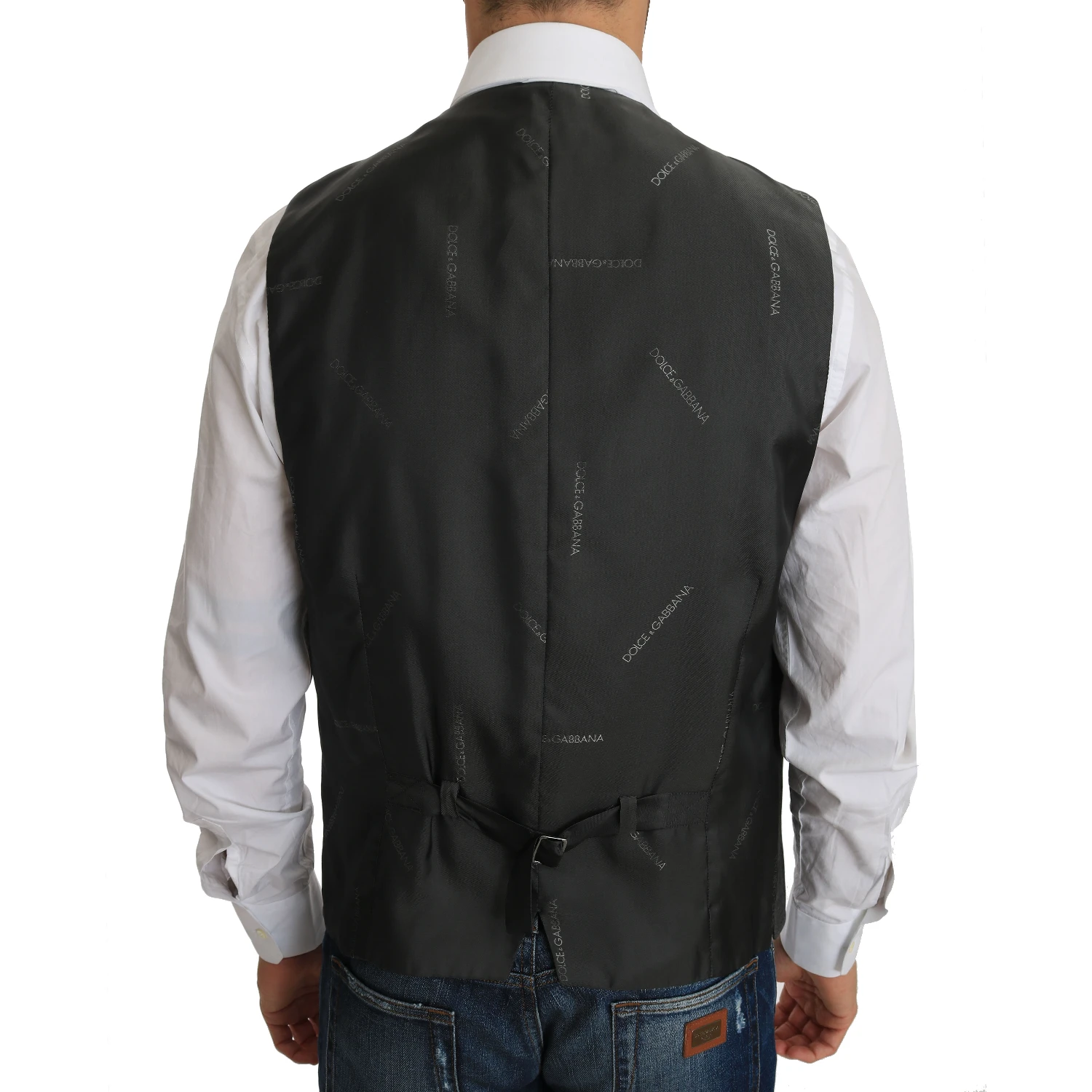 Gray Wool STAFF Checkered Stretch Vest