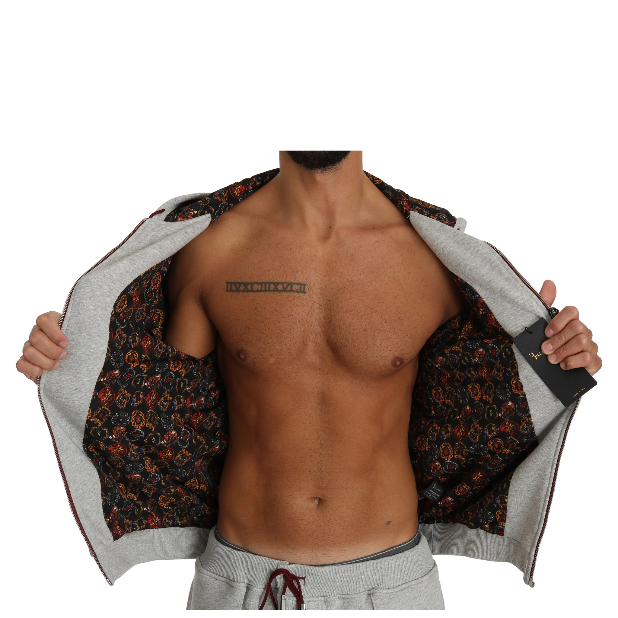 Gray Cotton Sweater Pants Tracksuit