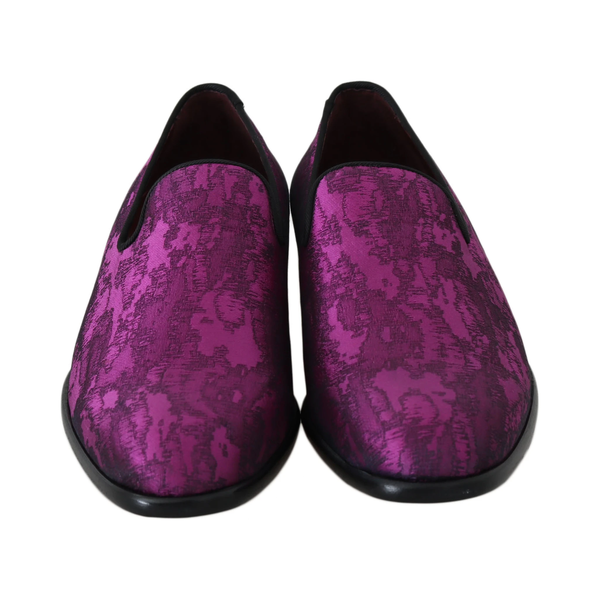 Purple Jacquard Loafers Dress Formal Shoes